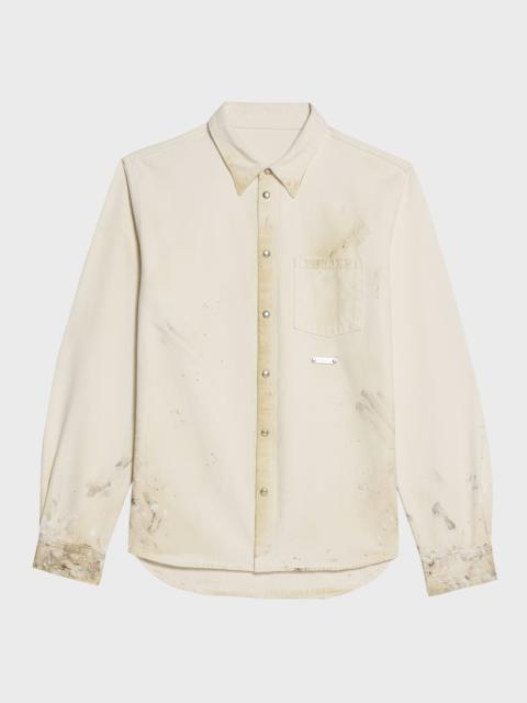 Men's Dirty-Effect Overshirt