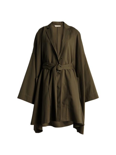 ULLA JOHNSON Margaux Belted Cotton-Twill Coat green