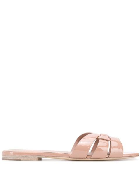 Saint Laurent Women Tribute Leather Flat Sandals