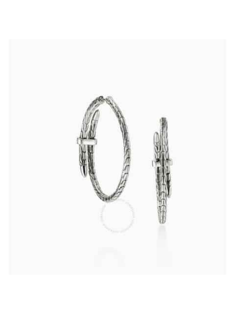 John Hardy - John Hardy Spear Hoop Earring, Silver, Diamonds - EBP9012472DI