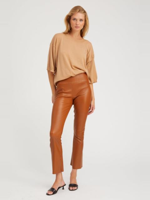 SPRWMN CHESTNUT LEATHER ANKLE FLARE