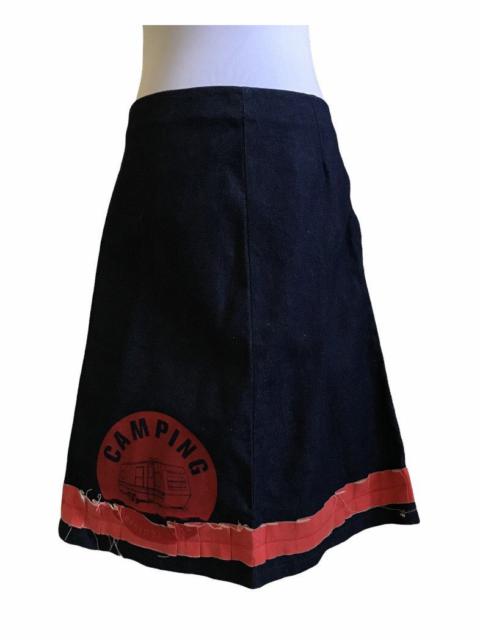Other Designers Designer - Ivana Helsinki Camping Denim Midi Skirt