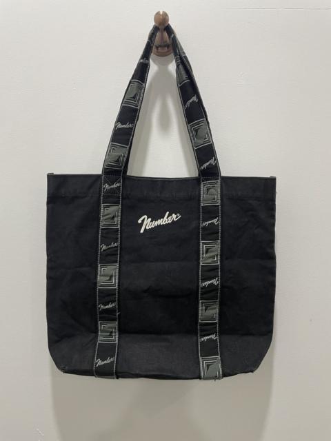 Japanese Brand - Number by Number nine black faded tote bag