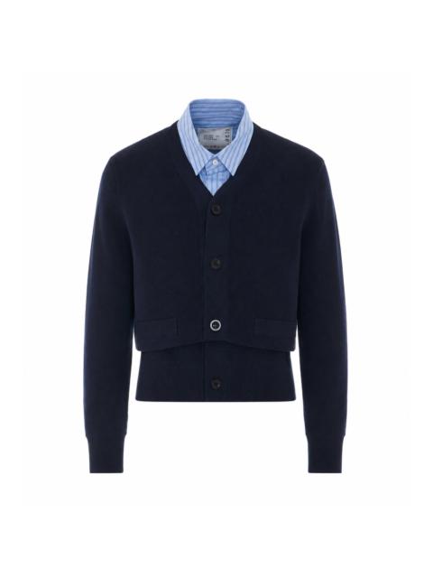 sacai Sacai Women Poplin X Cotton Knit Cardigan