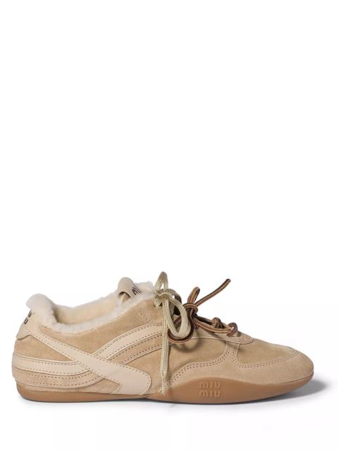 Miu Miu Women's Shearling Lined Low Top Sneakers