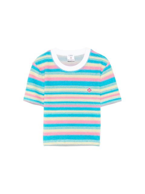 stripe towelling T-shirt