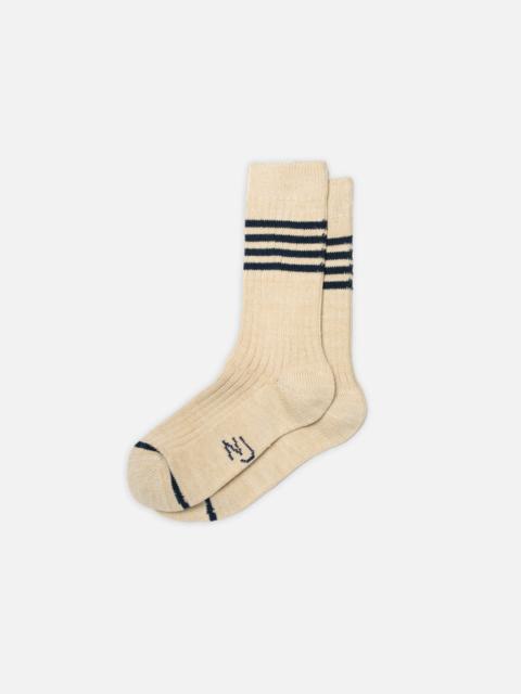 Nudie Jeans Women Tennis Socks Stripe Blue/Beige