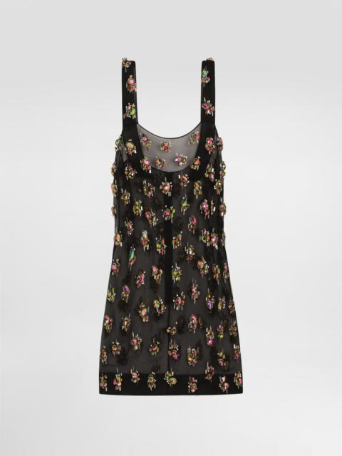 Dolce & Gabbana Organza dress with embroidery