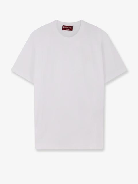 GUCCI Gucci Cotton T-Shirt With Embroidered Gg Incrocio Logo