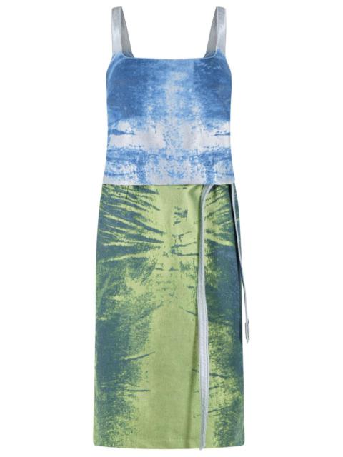 Diesel Diesel 'Sanat' Dress In Blue And Green Cotton Blend Women