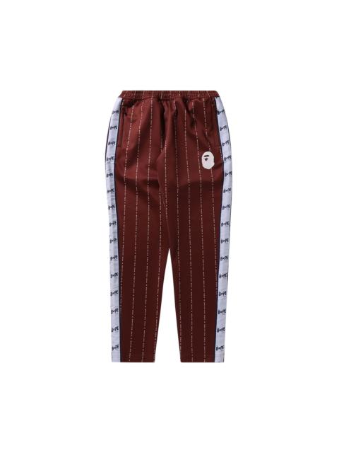 BAPE Text Stripe Jersey Pants 'Brown'