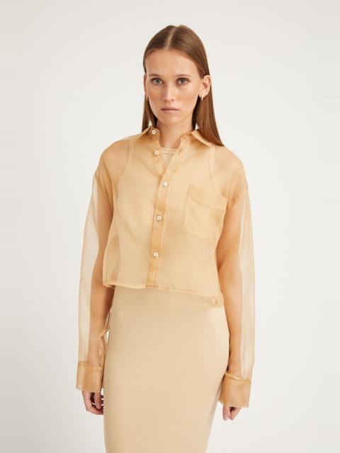 SPRWMN SAHARA ORGANZA CROPPED BUTTON DOWN