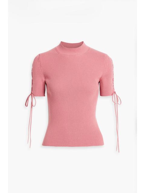 Oscar de la Renta Ribbed wool-blend top