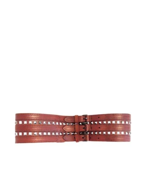 Other Designers Studded Cognac Waist Leather Belt