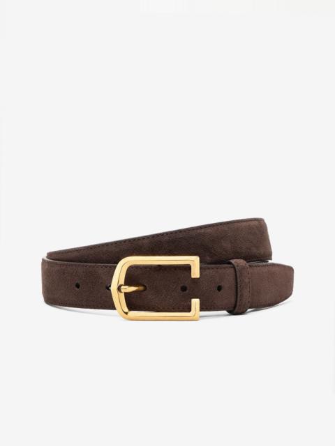 CORNELIANI Dark brown suede belt