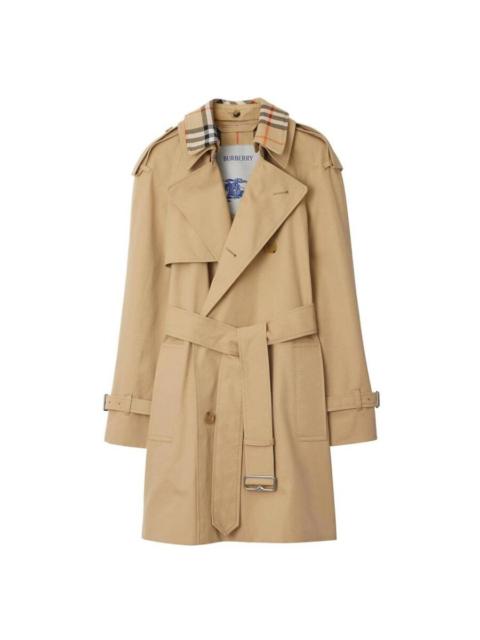 Burberry Burberry Short Gabardine Belted Trench Coat
