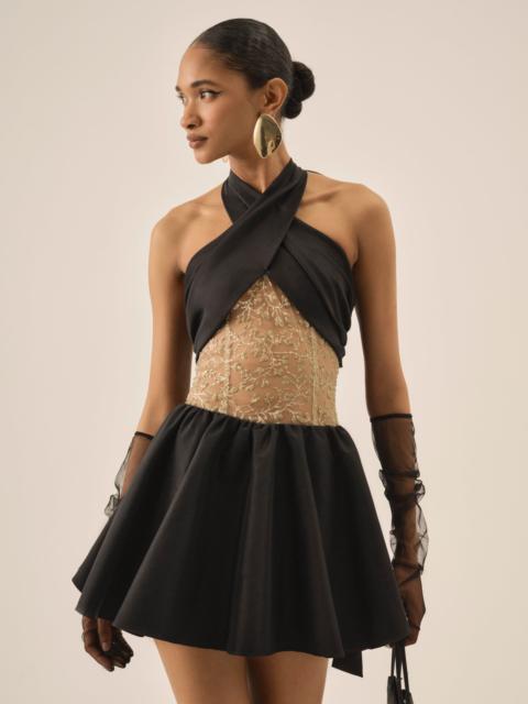 For Love & Lemons Shimmering Petals Mini Dress