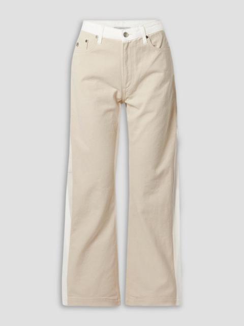 Stella McCartney Cropped two-tone high-rise wide-leg jeans