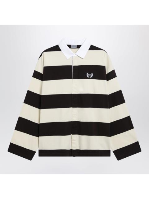 BALENCIAGA Balenciaga Striped Jersey Polo Shirt In Cotton, Brown Men