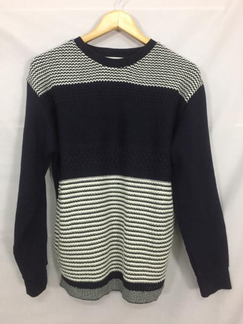 Other Designers Homespun Knitwear - Ikka Lined Stripe Colorblock Knit Sweater #2071