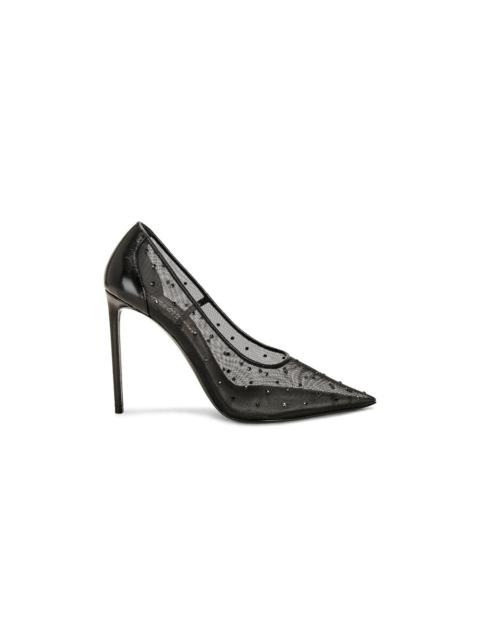 SAINT LAURENT Saint Laurent Rhinestone Mesh Anja Pumps