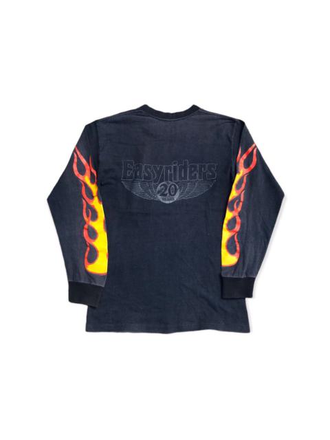 Other Designers vintage biker easy riders 80's flames print long sleeve