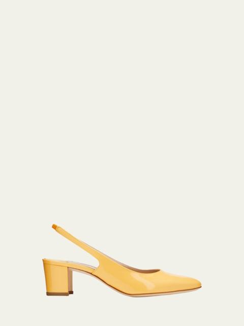 Manolo Blahnik Allurasan Patent Slingback Pumps