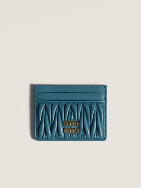 Miu Miu Matelassé nappa leather card holder