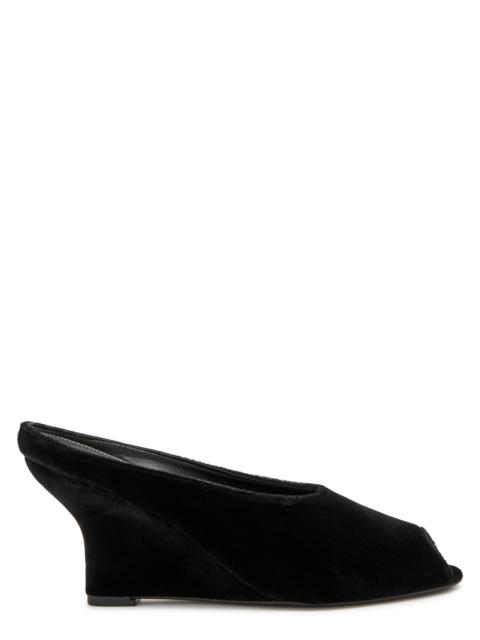 TOTEME Toteme 85 Peep-toe Velvet Mules