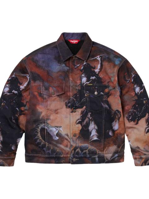 Supreme Frazetta Faux Shearling Lined Trucker Jacket
