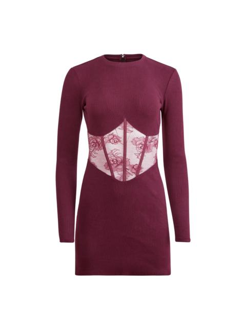 Fleur du Mal Rib and Bouquet Lace Boned Dress