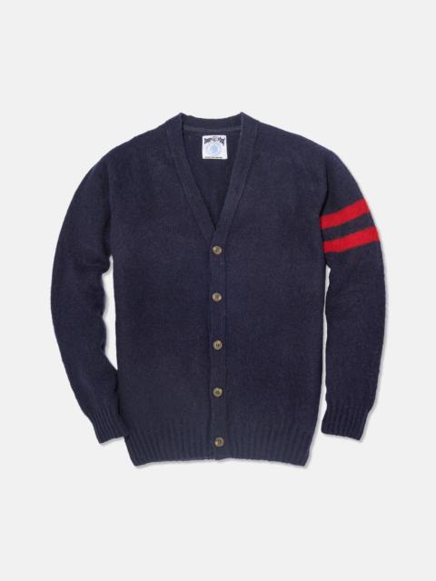 J. PRESS MADE-IN-SCOTLAND NAVY SHAGGY DOG UNIVERSITY CARDIGAN