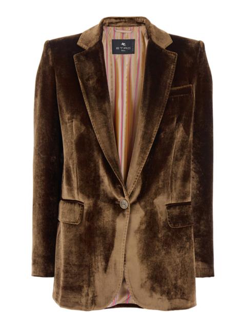 Etro Etro Women Brown Single-Breasted Jacket With Notched Revers In Viscose And Silk Woman