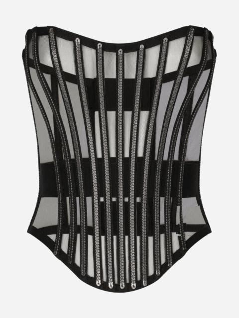 Dolce & Gabbana Kim Dolce & Gabbana Tulle Corset Belt with Boning