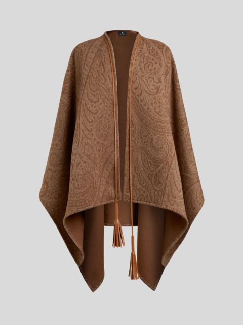 Etro WOOL AND CASHMERE JACQUARD CAPE