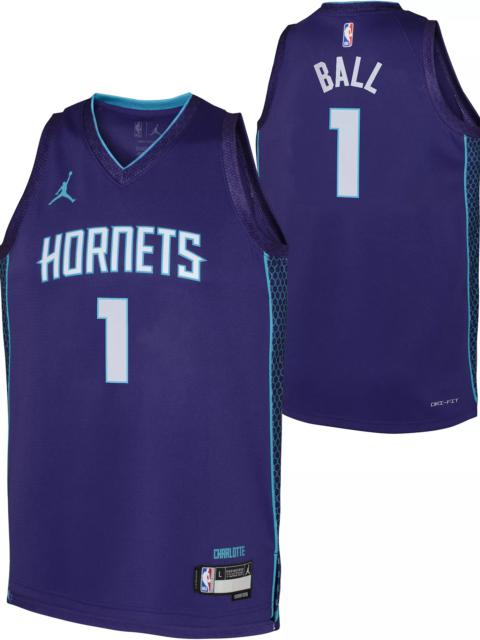 Jordan Jordan Youth Charlotte Hornets LaMelo Ball #1 Purple Dri-FIT Swingman Jersey