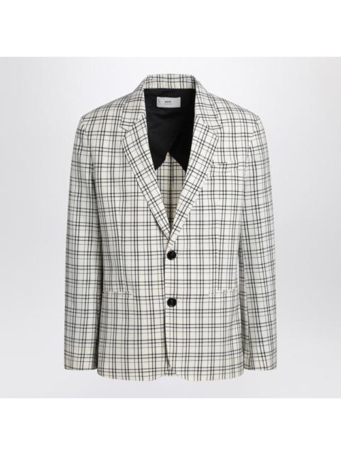 Ami Paris Single-breasted cream check jacket
