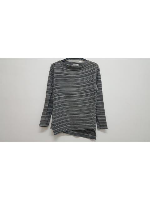 Other Designers Issey Miyake - PLANTATION KNITTED STRIPED BOAT NECK ASSYMETRICAL CUT