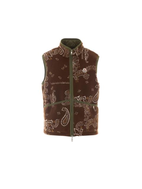 Moncler Moncler Men Reversible Paisley Print Teddy Fleece Padded Vest