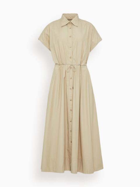 BRANDON MAXWELL The Blake Short Sleeve Shirtdress in Dune