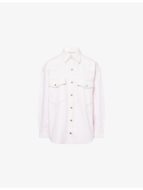 AGOLDE Lotta Garment-Dyed Wash Relaxed Denim Shirt