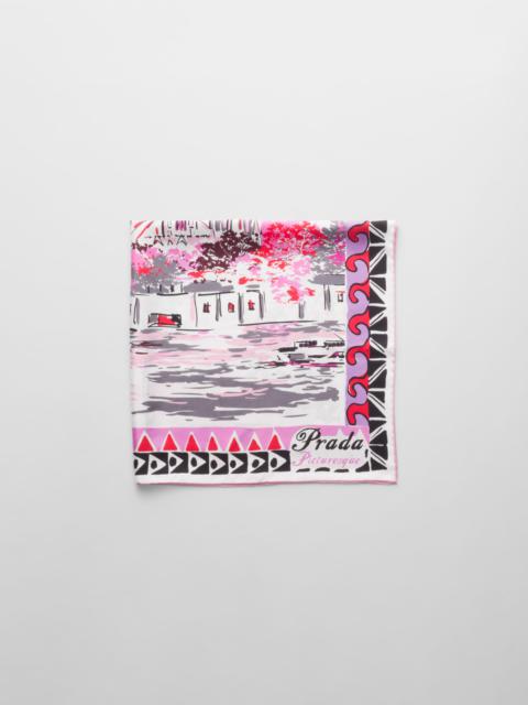 Prada Pittoresque Paris printed silk 90 foulard