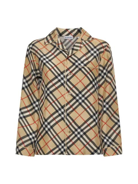 Burberry Check print silk shirt