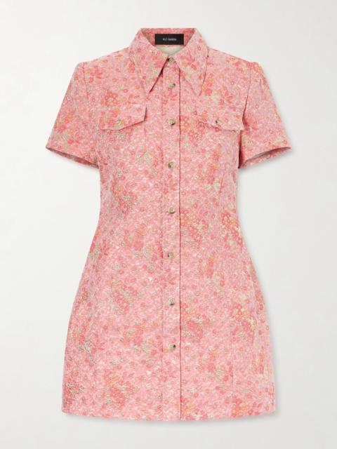 WILLY CHAVARRIA Chavela Cotton-blend Cloqué Mini Dress