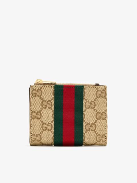 GUCCI Gucci GG Wallet with Web Detail Beige Women