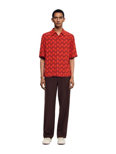 Sandro SANDRO Loose-fit rope print shirt in Blood Orange at Nordstrom