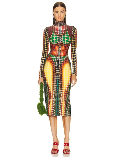 Jean Paul Gaultier Center Front Zip Long Sleeve Dress