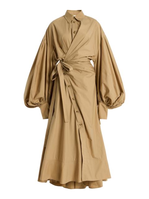 Zimmermann Rebellion Cotton Poplin Midi Dress neutral