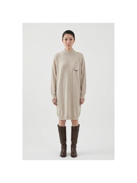 Brunello Cucinelli Brunello Cucinelli Wolight Beige Wool Sweater Dress
