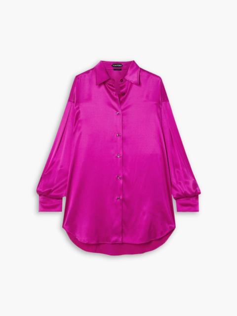 TOM FORD Pleated silk-blend shirt